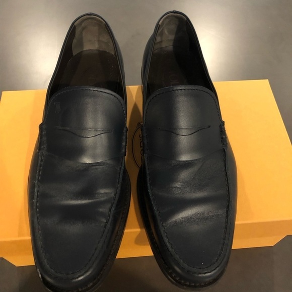 Navy Tods Men’s Loafers Shoes Size 9 - Picture 4 of 5